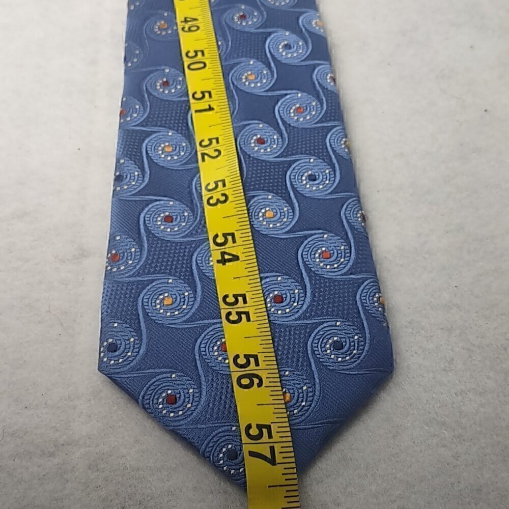 Rooster Men's Blue, Gold, Brown, Paisley Look 100% Silk Necktie - Picture 5 of 9